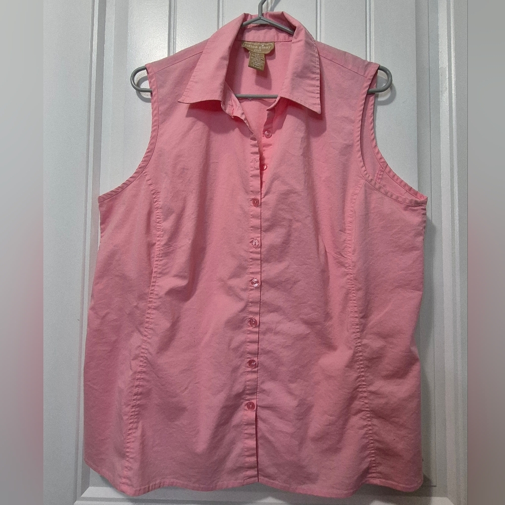 Womens Vintage Cotton Ginny Plus Sleevess Blouse Size Small